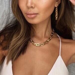 New Eddie Borgo Supra Gold 12 Karat Chain Link Necklace